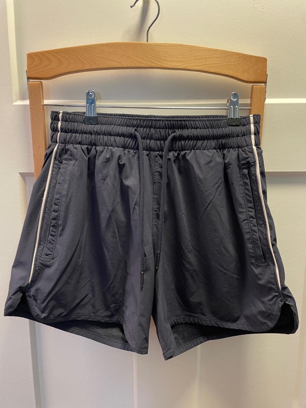 Abercrombie & Fitch Navy Athletic Shorts with White Piping